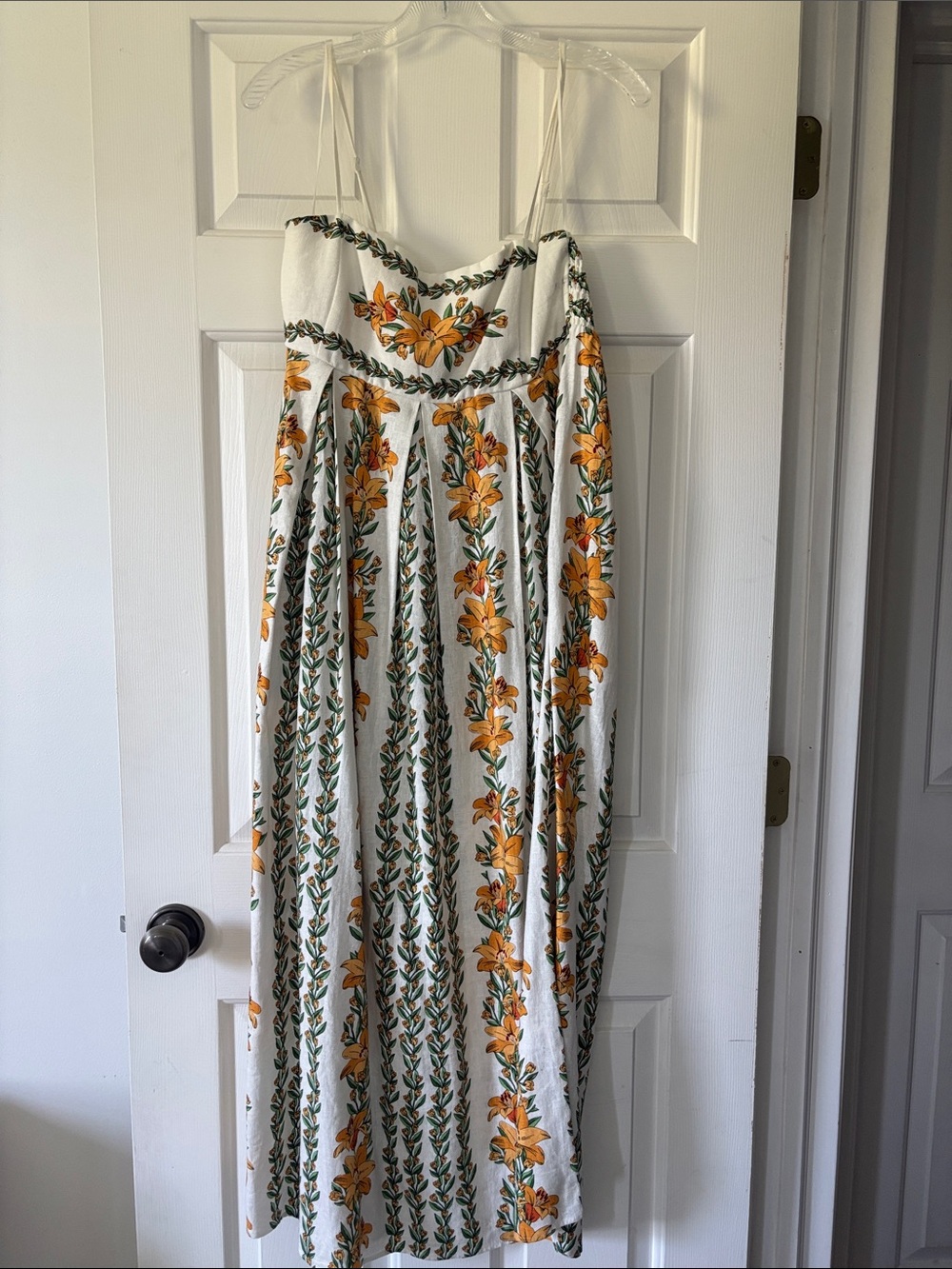 Rachel Zoe White Maxi Dress with Yellow Floral Print